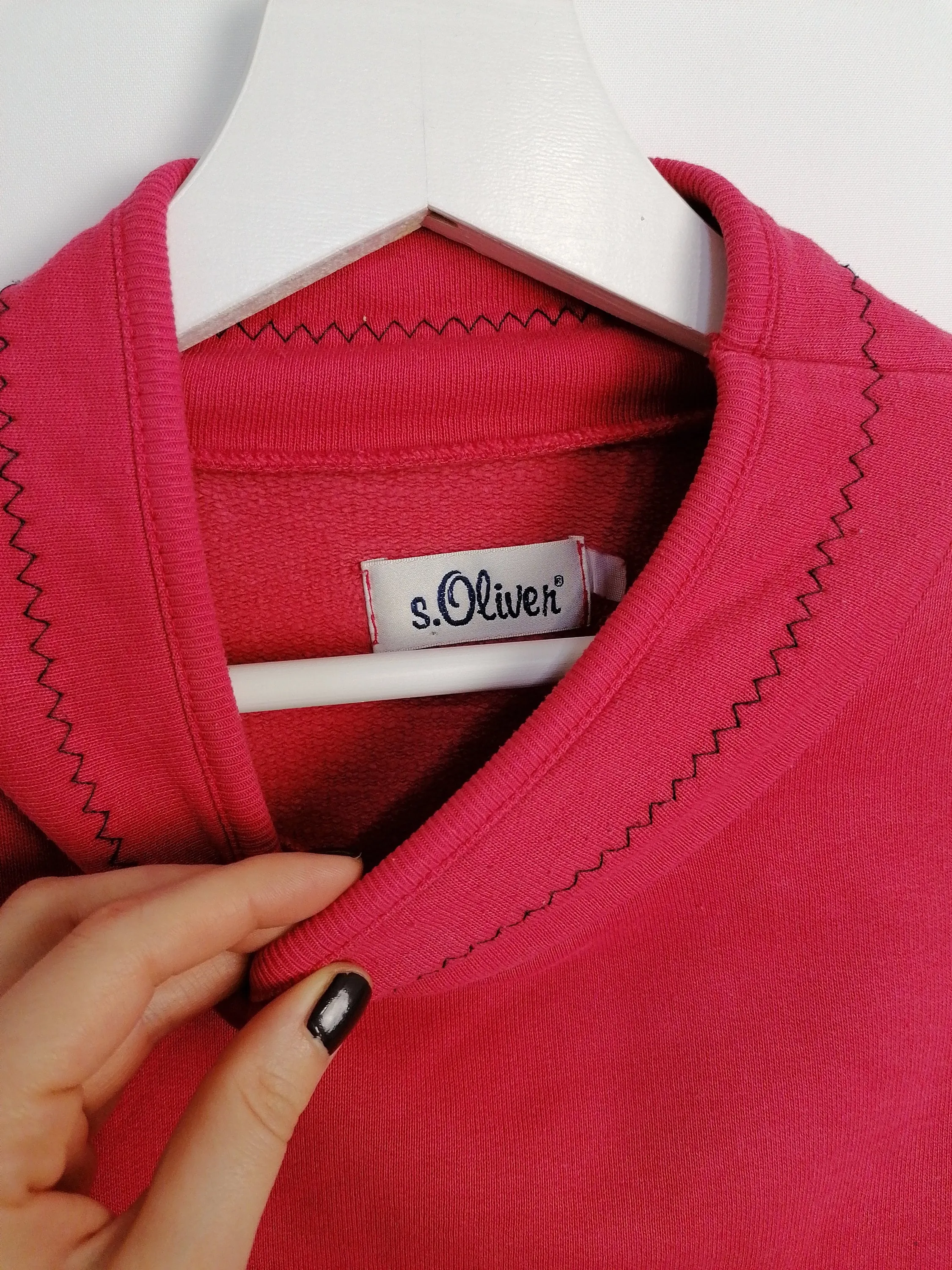 S. OLIVER Oversized Mock Neck Embroidery Sweatshirt