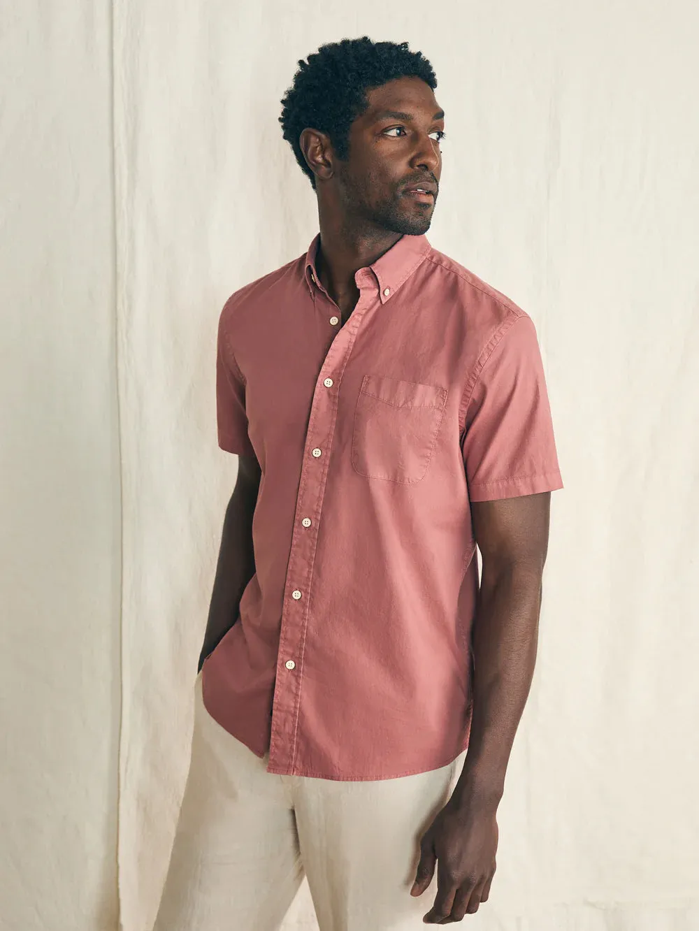 Short Sleeve Stretch Playa Shirt - Faded Flag