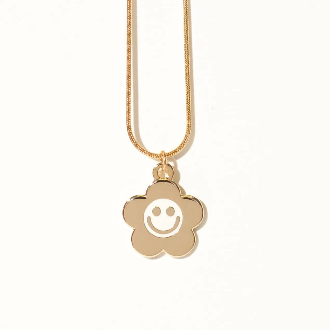 Smiley Daisy Charm Necklace