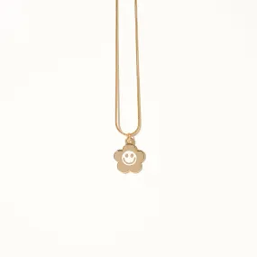 Smiley Daisy Charm Necklace