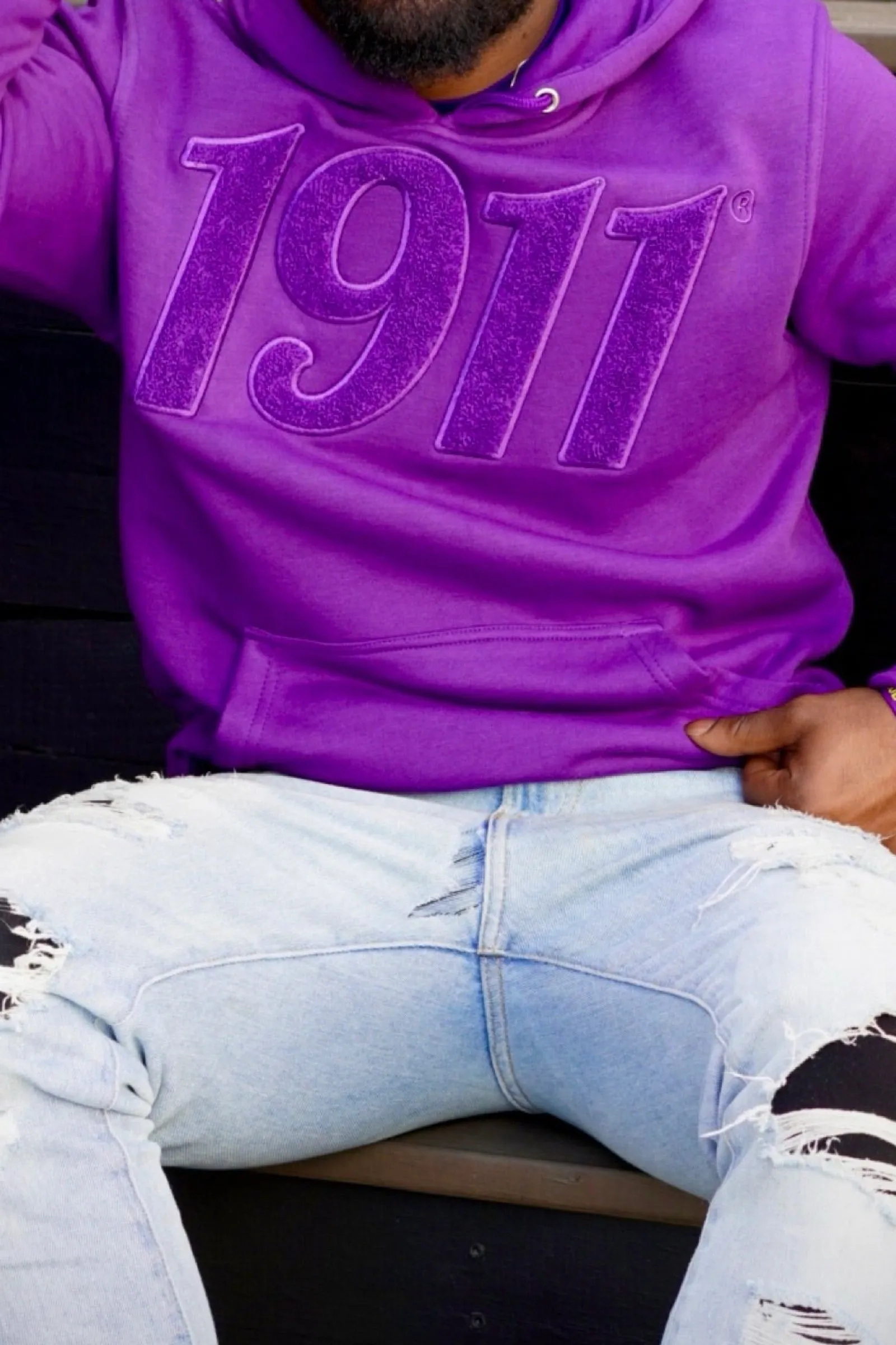 Solid Purple 1911 Chenille Hoodie