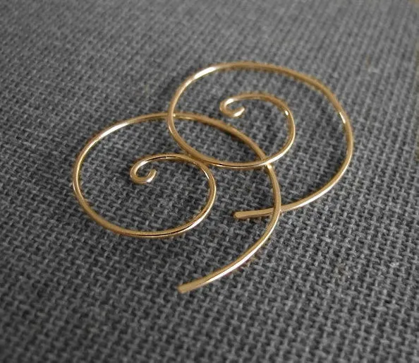 Spiral Yellow Gold Earrings