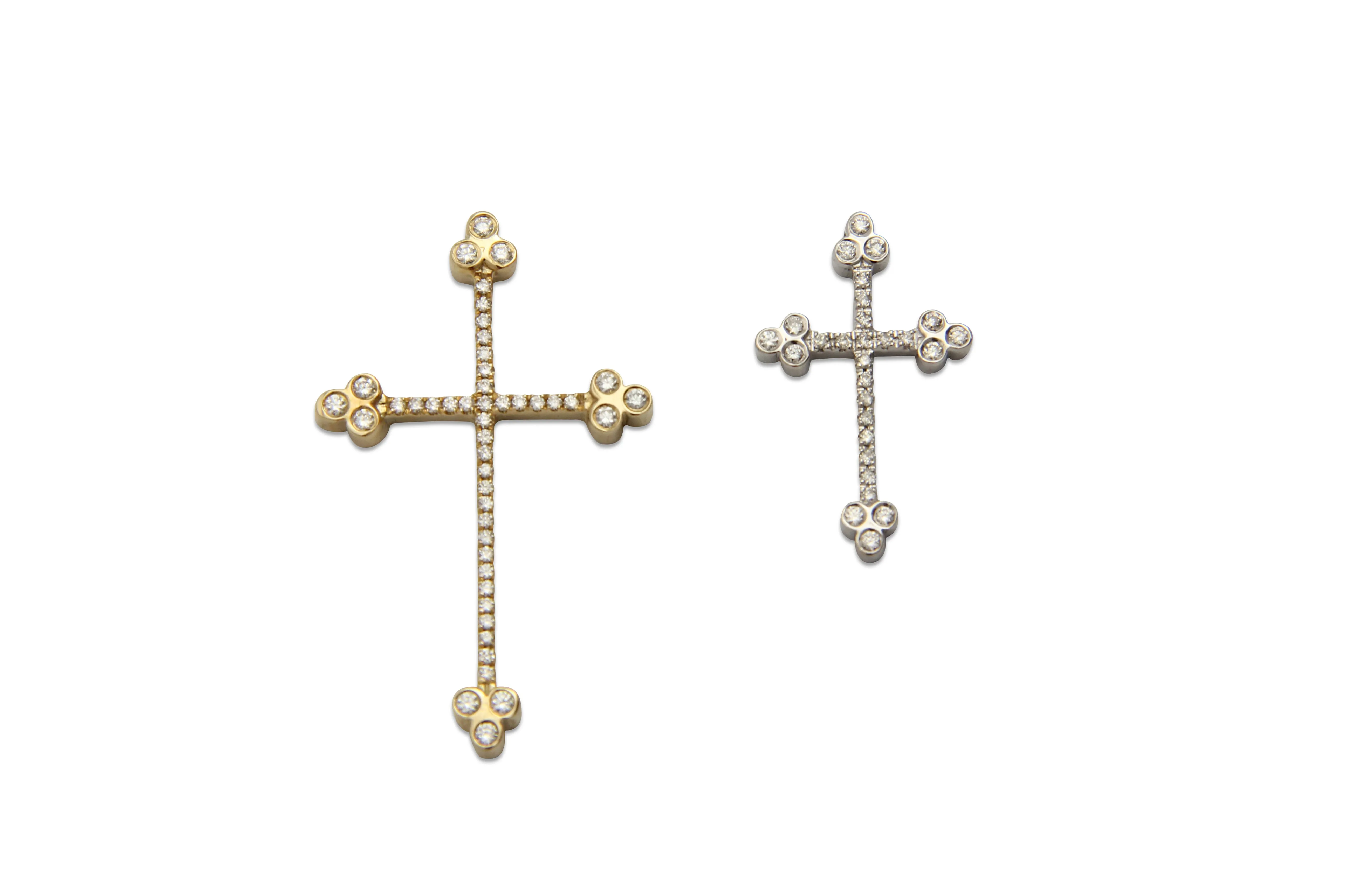 Staff of the Empire Diamond & Gold Orthodox Cross