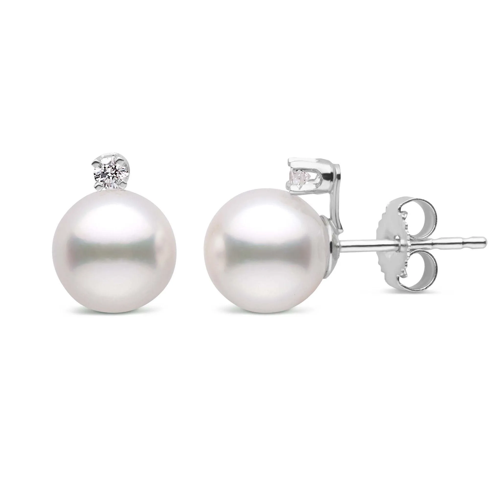 Starlight Collection 6.5-7.0 mm Akoya Pearl and Diamond Earrings