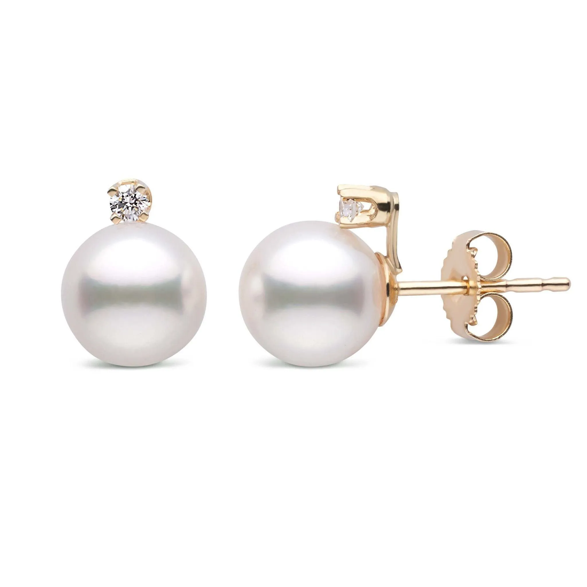 Starlight Collection 6.5-7.0 mm Akoya Pearl and Diamond Earrings