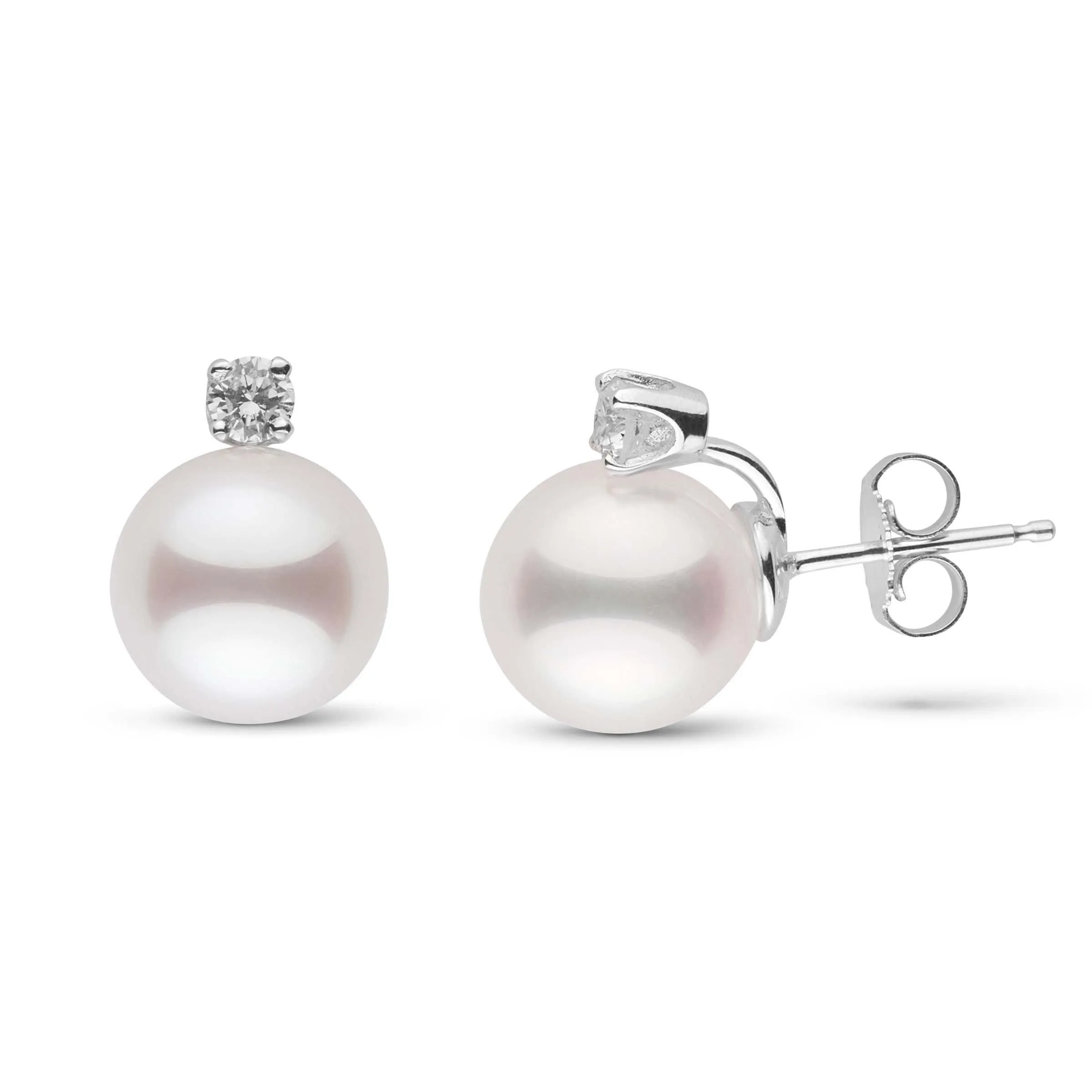 Starlight Collection 9.0-9.5 mm Akoya Pearl & Diamond Stud Earrings