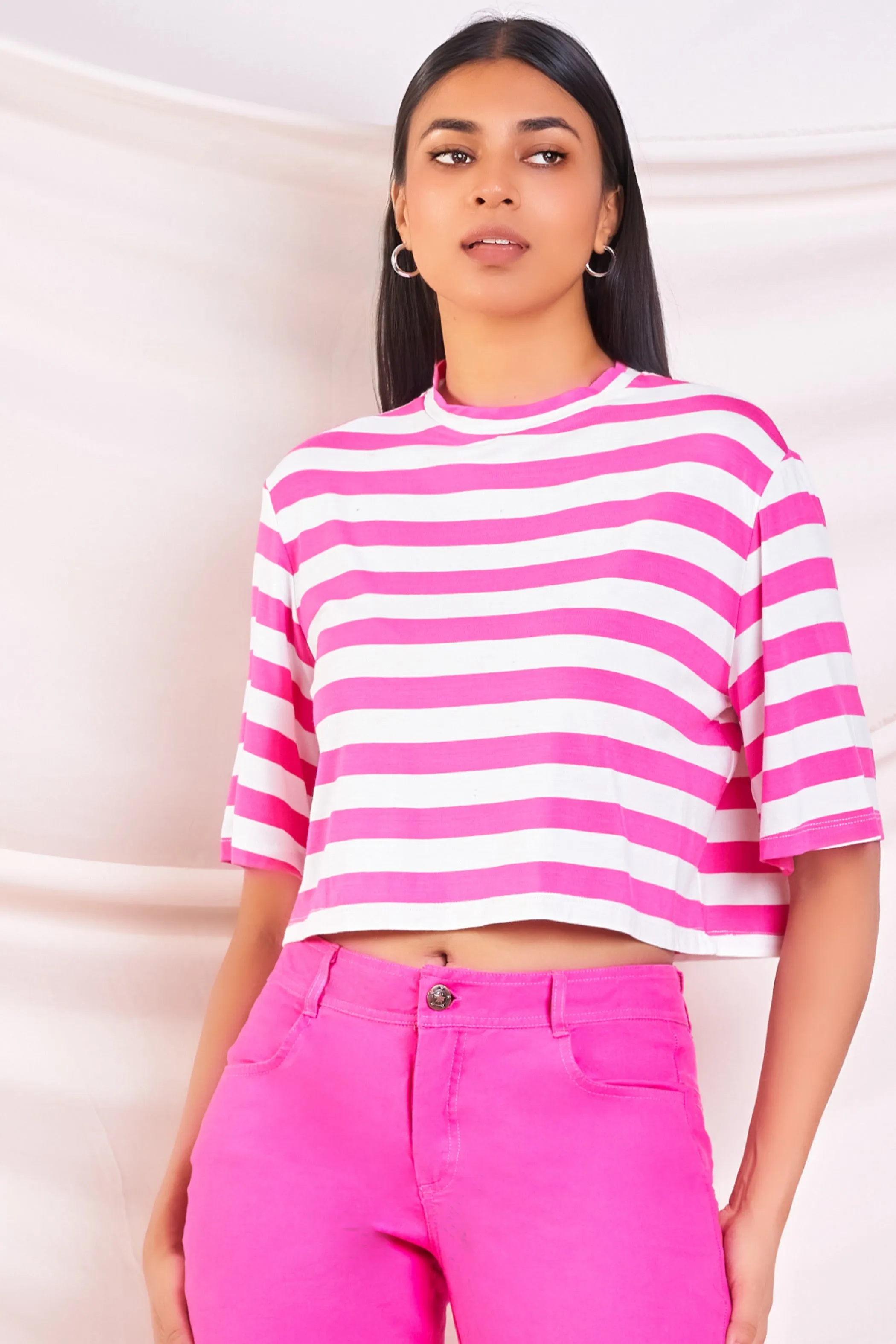 Stripe Cropped Tee