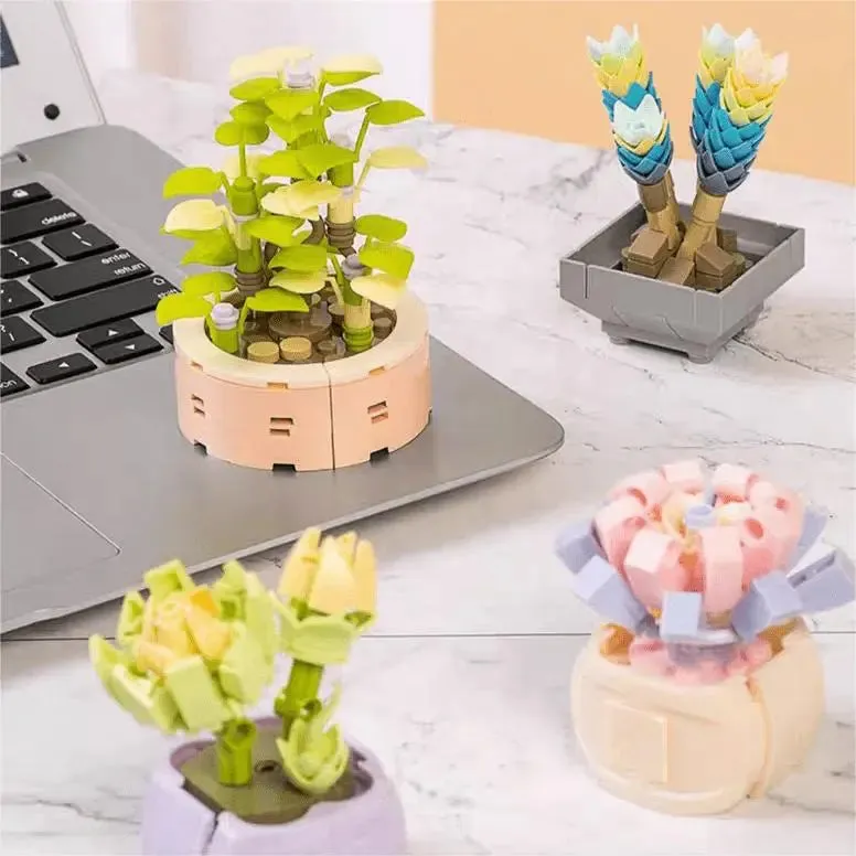 Succulent Potted Plants Building Blocks