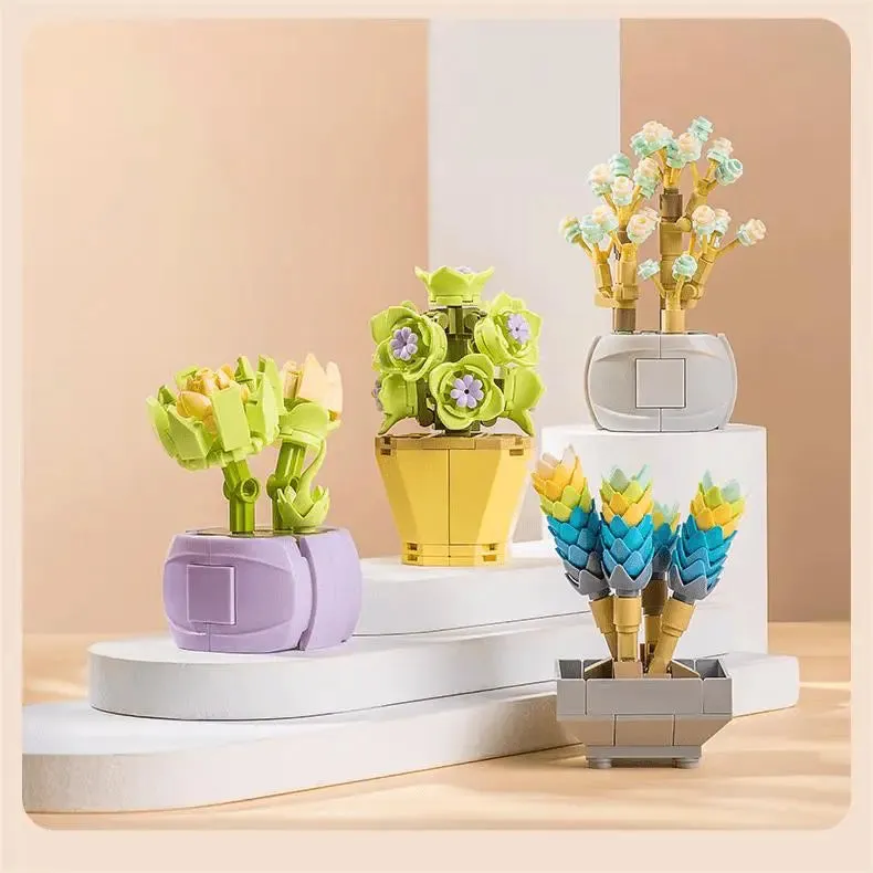 Succulent Potted Plants Building Blocks