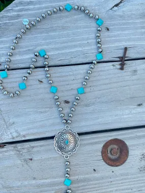 The Big Springs Turquoise Concho Necklace