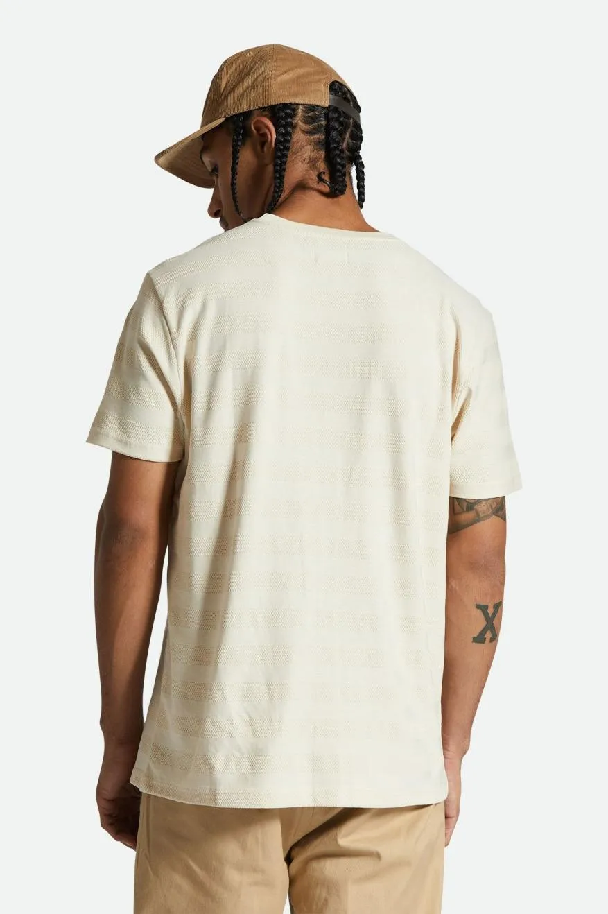 The City Jacquard Stripe S/S Tee - Whitecap