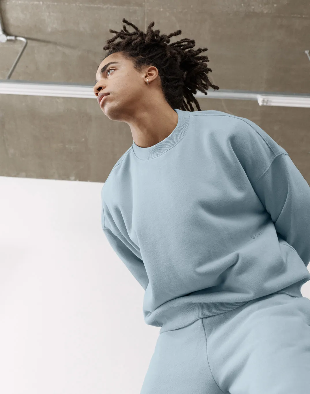 The Oversized Crew in Chalk Blue