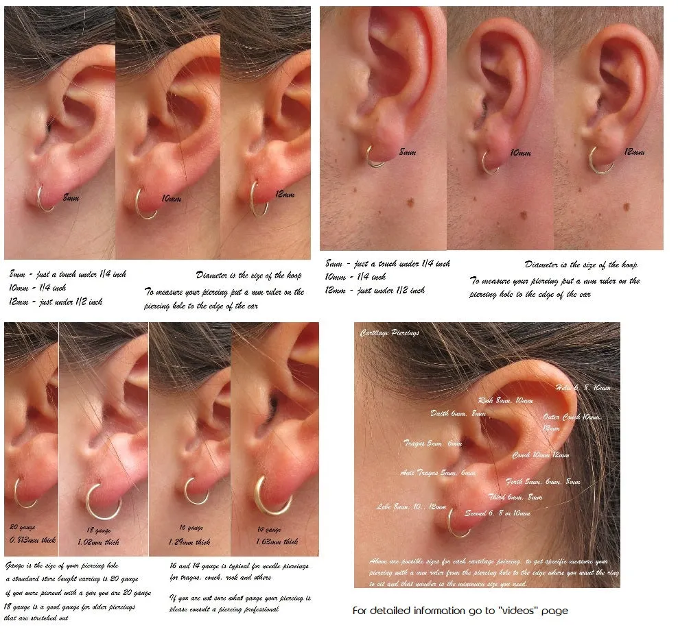 Tiny Hoop Earring Twist Endless - Choose Your Diameter, Gauge, Metal