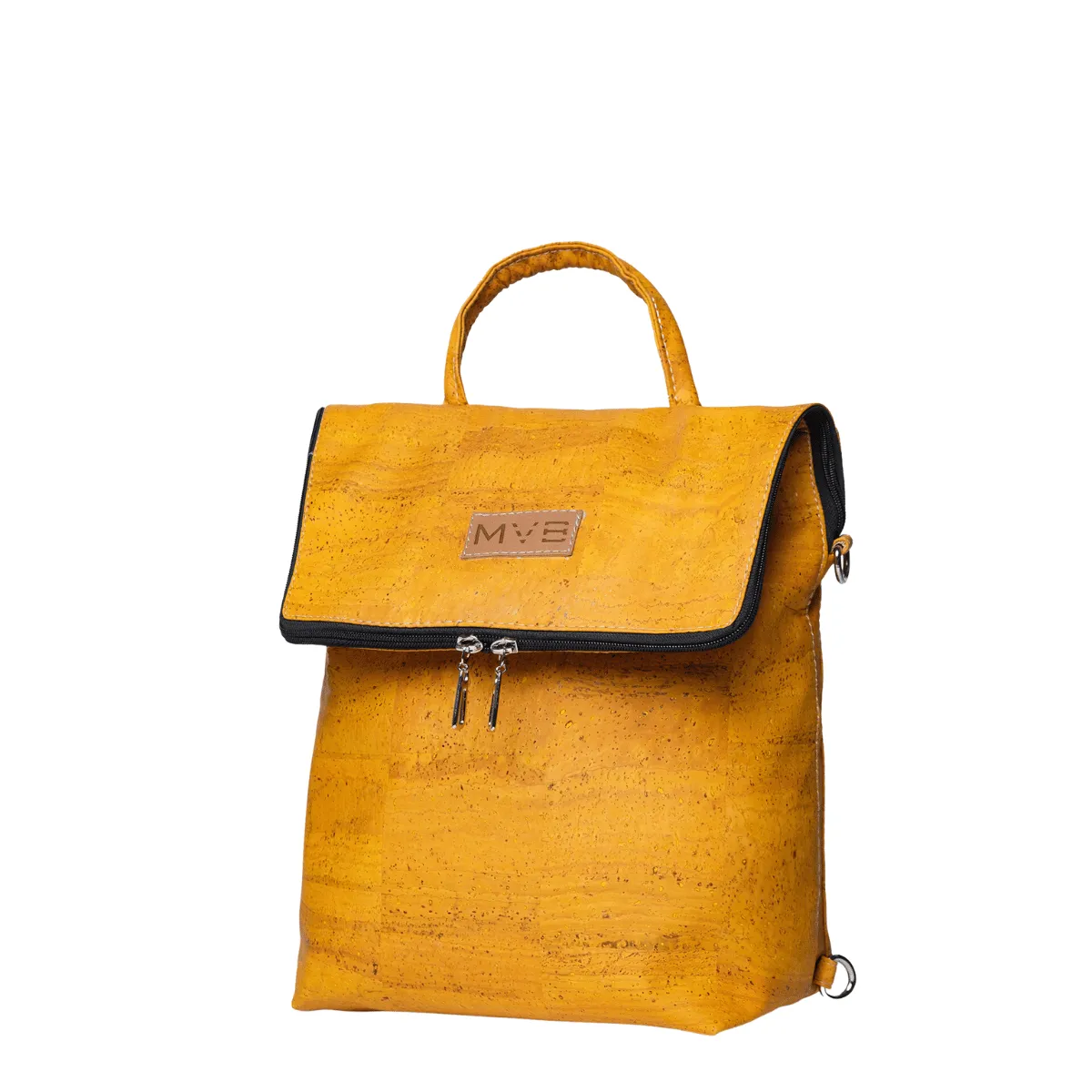 Trio Cork Vegan Backpack | Yellow