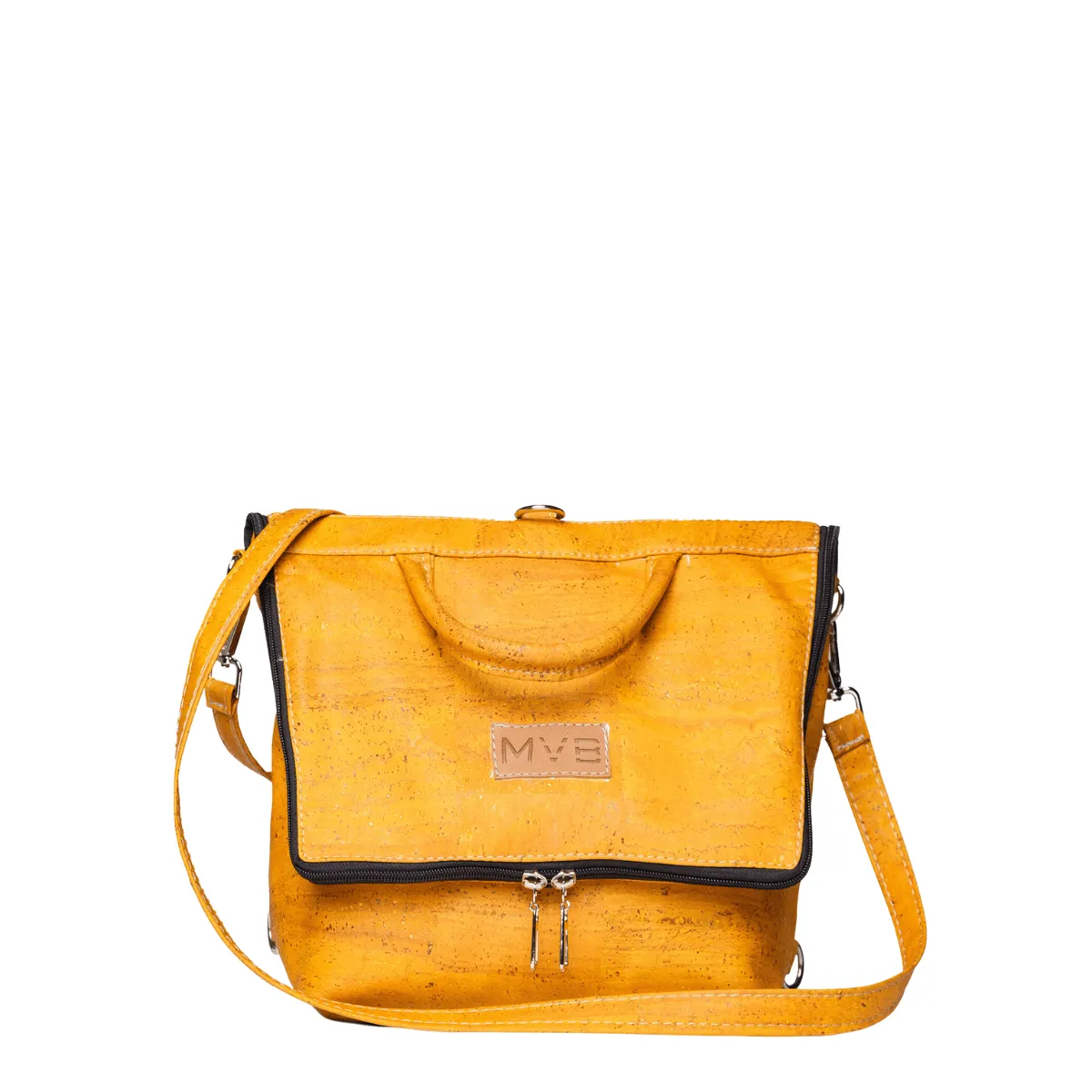 Trio Cork Vegan Backpack | Yellow