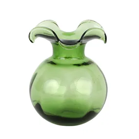 VIETRI Hibiscus Glass Dark Green Bud Vase