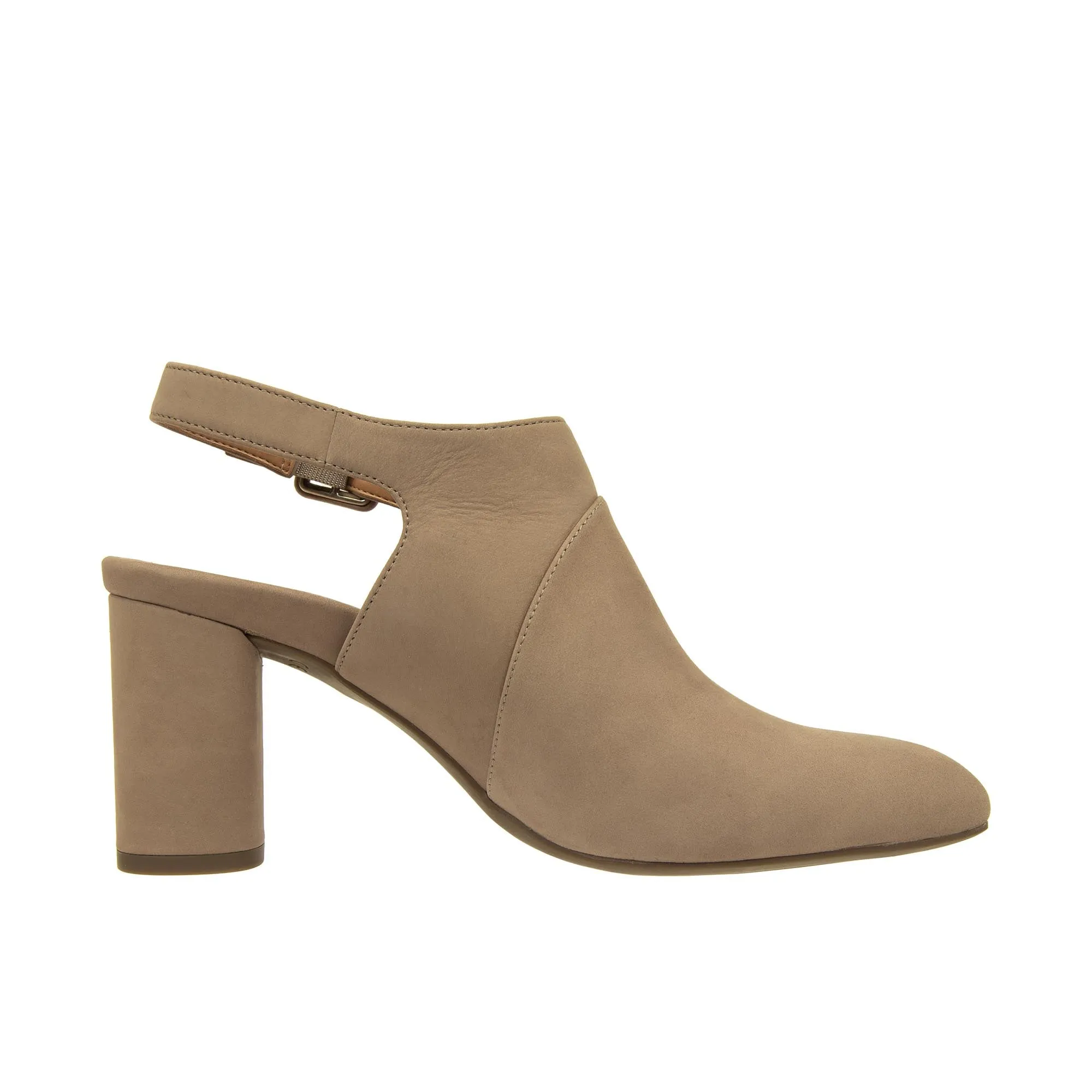 Vionic Womens Roseville Heeled Bootie Taupe Nubuck