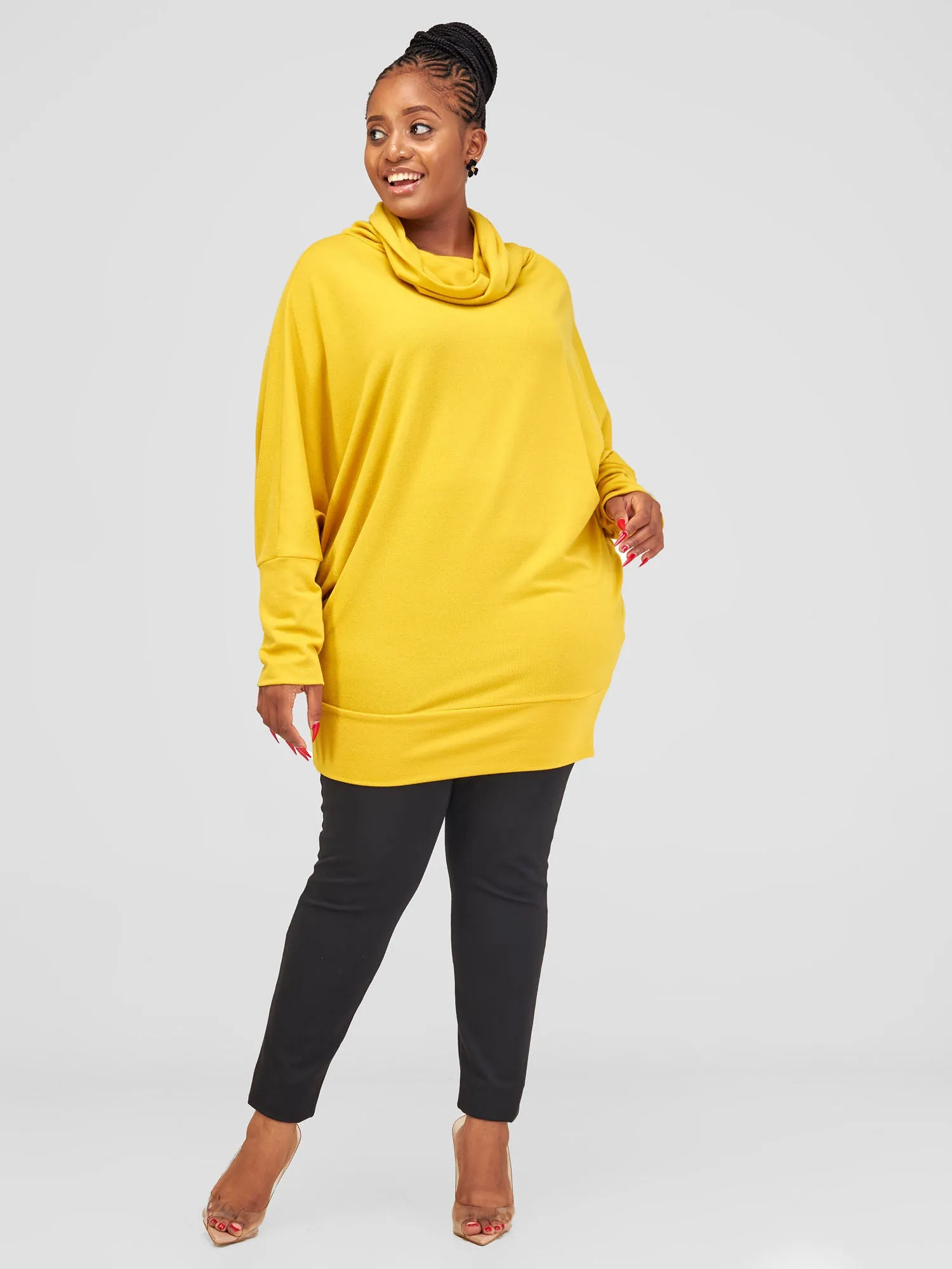 Vivo Basic Dolman Sweater - Mustard