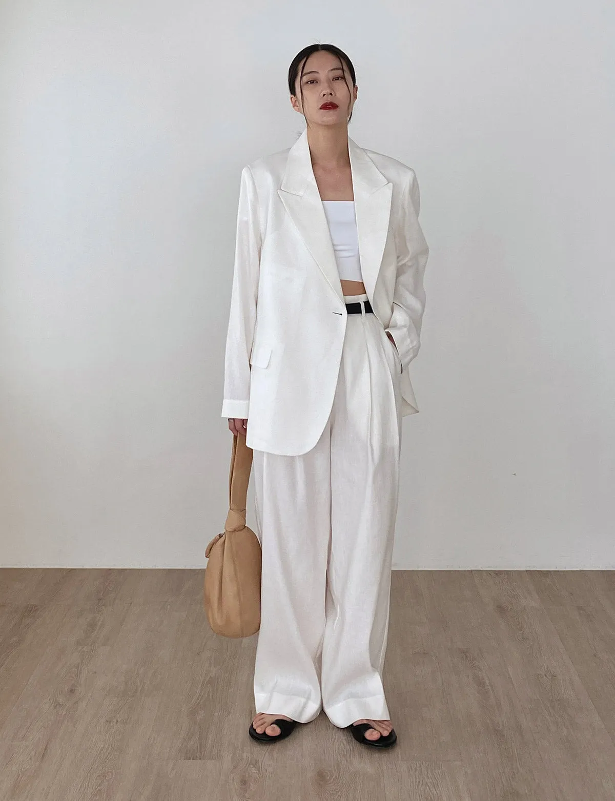 White Linen Blazer