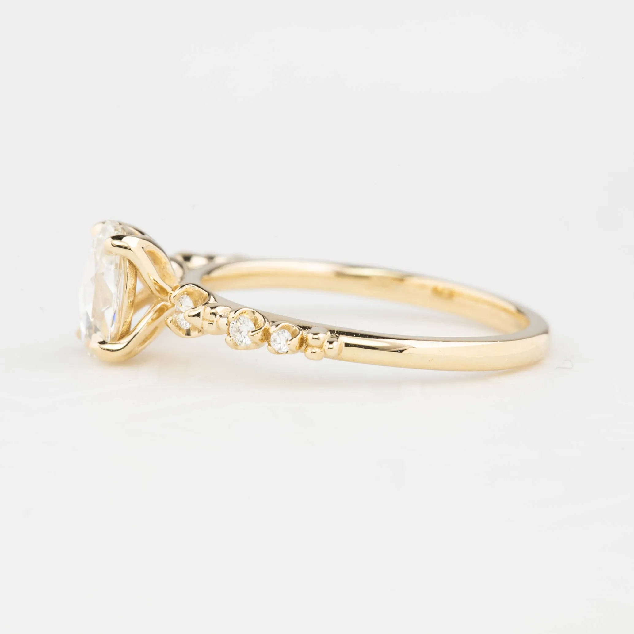 Wisteria Ring 0.63ct Oval Rose Cut Diamond, 14K Yellow Gold (One Of A Kind)