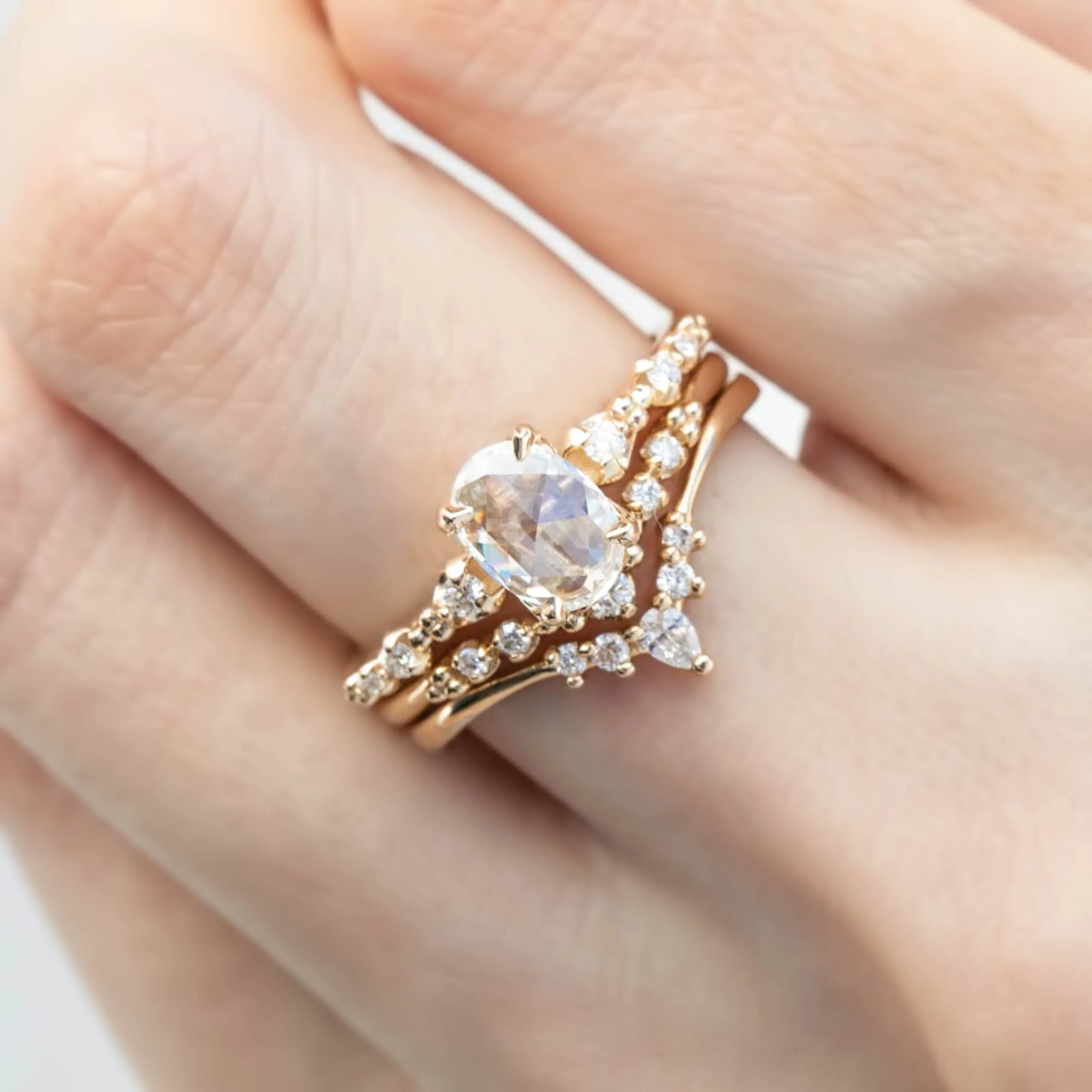 Wisteria Ring 0.63ct Oval Rose Cut Diamond, 14K Yellow Gold (One Of A Kind)