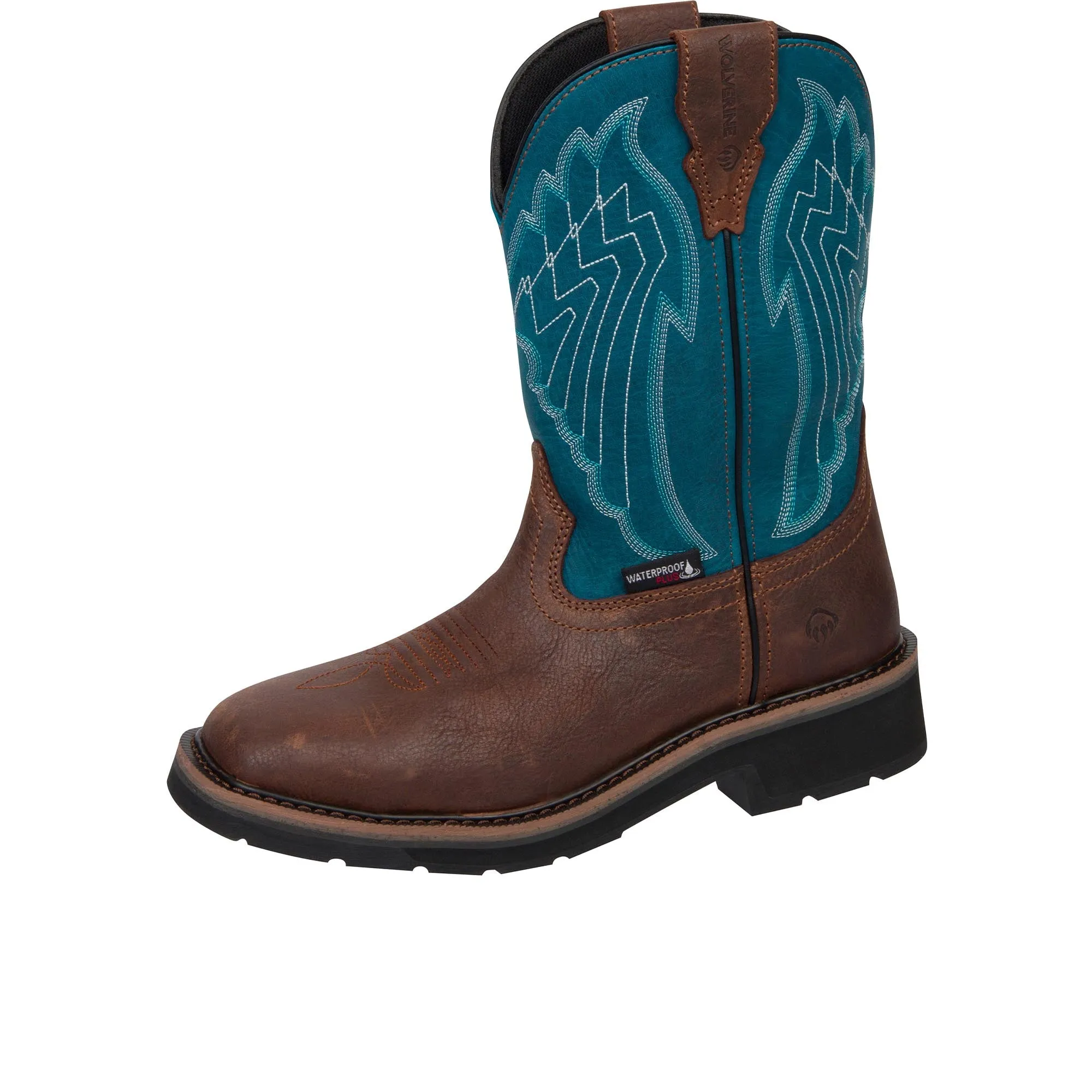 Wolverine Womens Rancher Eagle Wellington Work Boot Steel Toe Turquoise