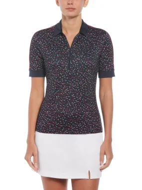 Womens Chevron Print Golf Polo